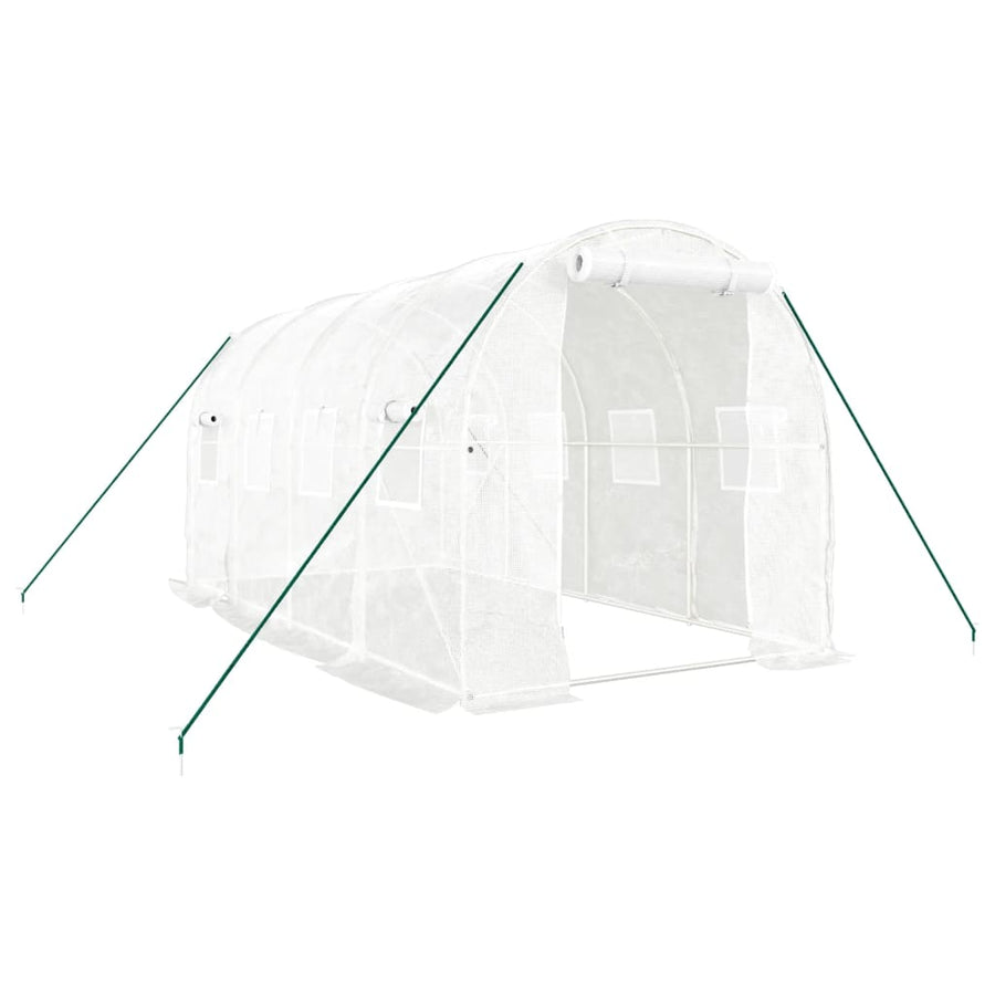Tuinkas Met Stalen Frame 8 M² 4 x 2 x 2 m Wit