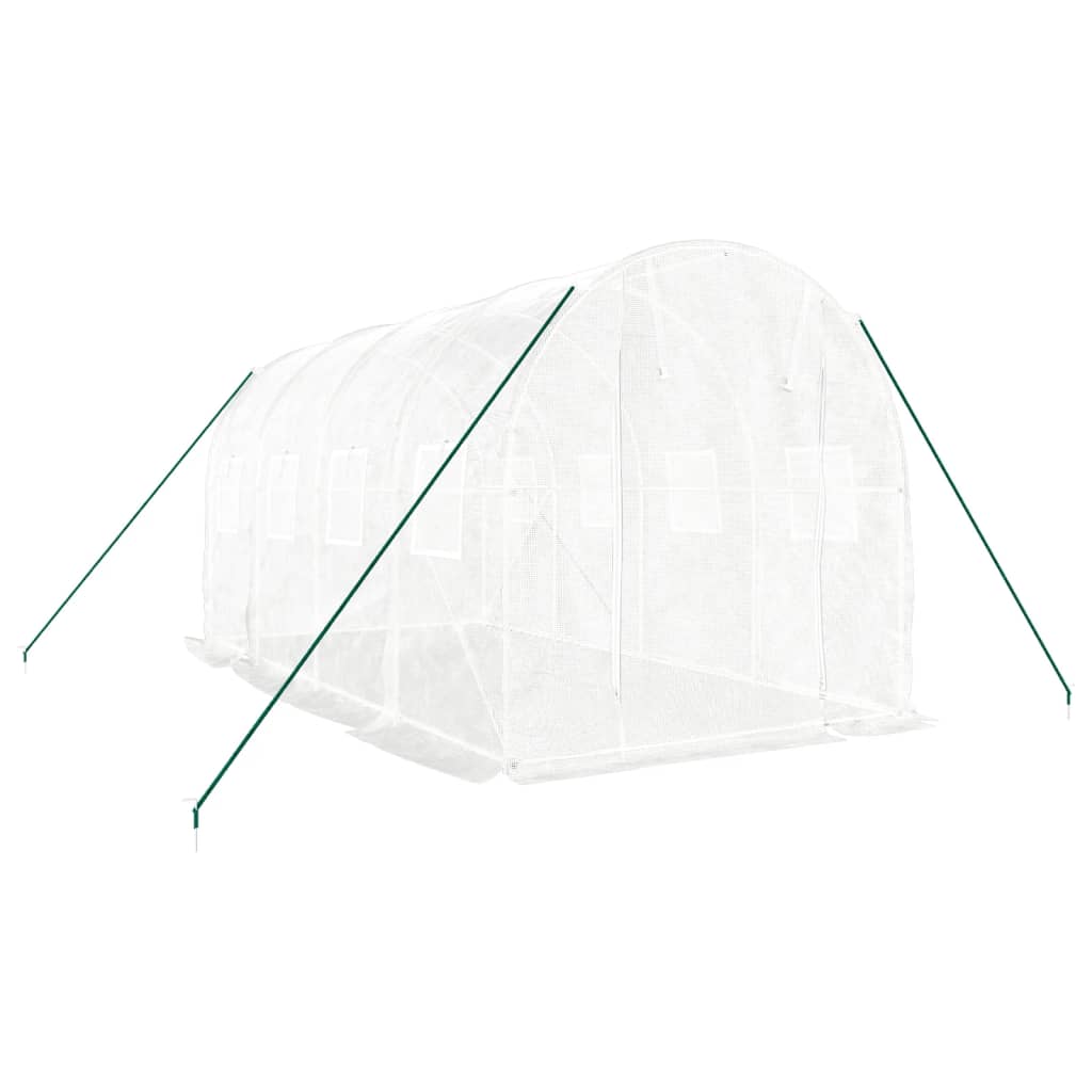 Tuinkas Met Stalen Frame 8 M² 4 x 2 x 2 m Wit