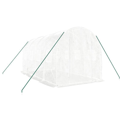 Tuinkas Met Stalen Frame 8 M² 4 x 2 x 2 m Wit