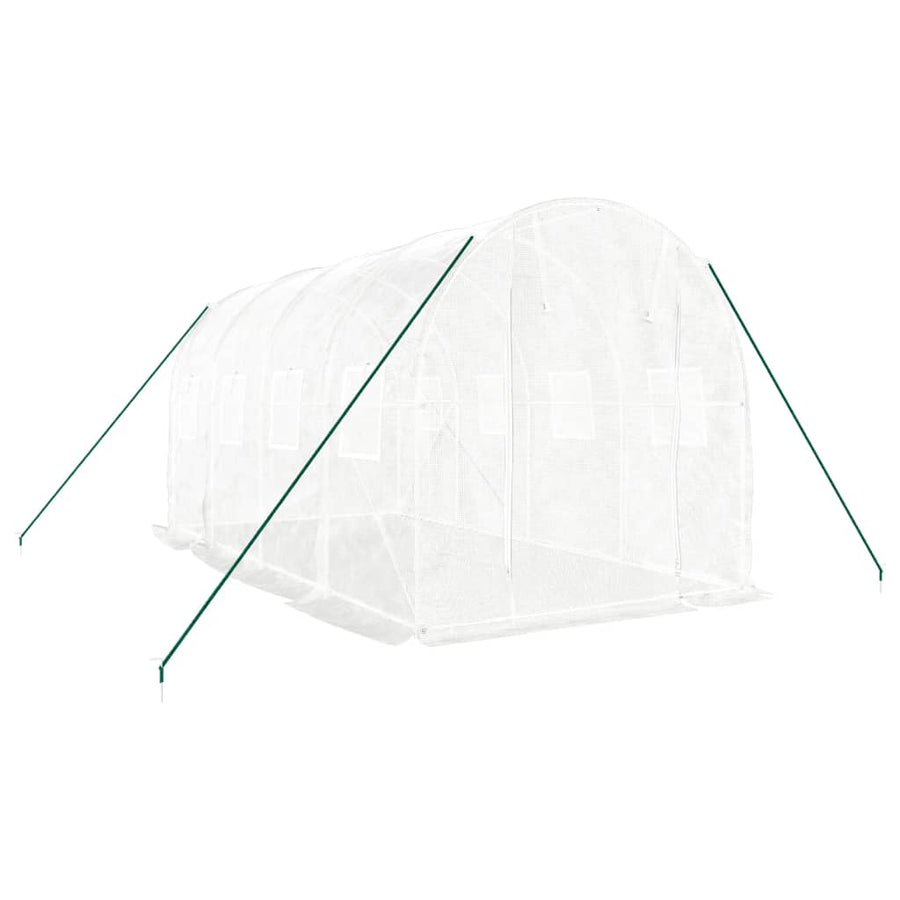 Tuinkas Met Stalen Frame 8 M² 4 x 2 x 2 m Wit