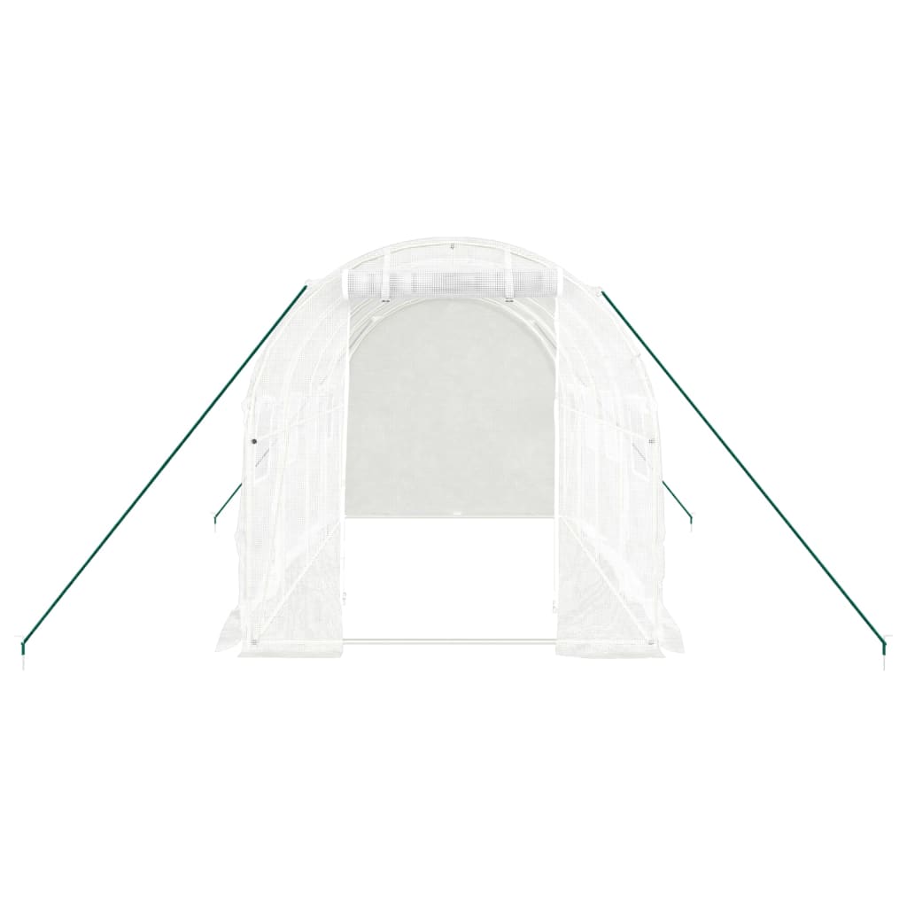 Tuinkas Met Stalen Frame 8 M² 4 x 2 x 2 m Wit
