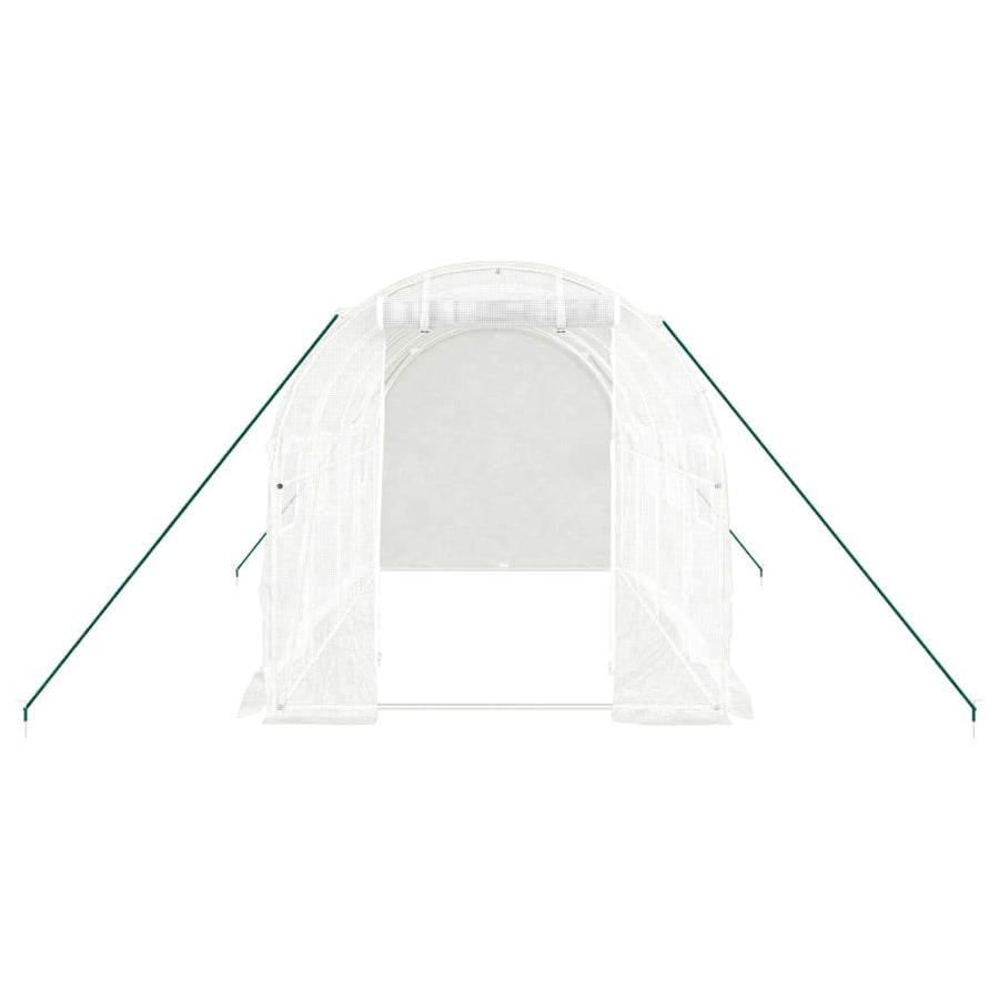 Tuinkas Met Stalen Frame 8 M² 4 x 2 x 2 m Wit