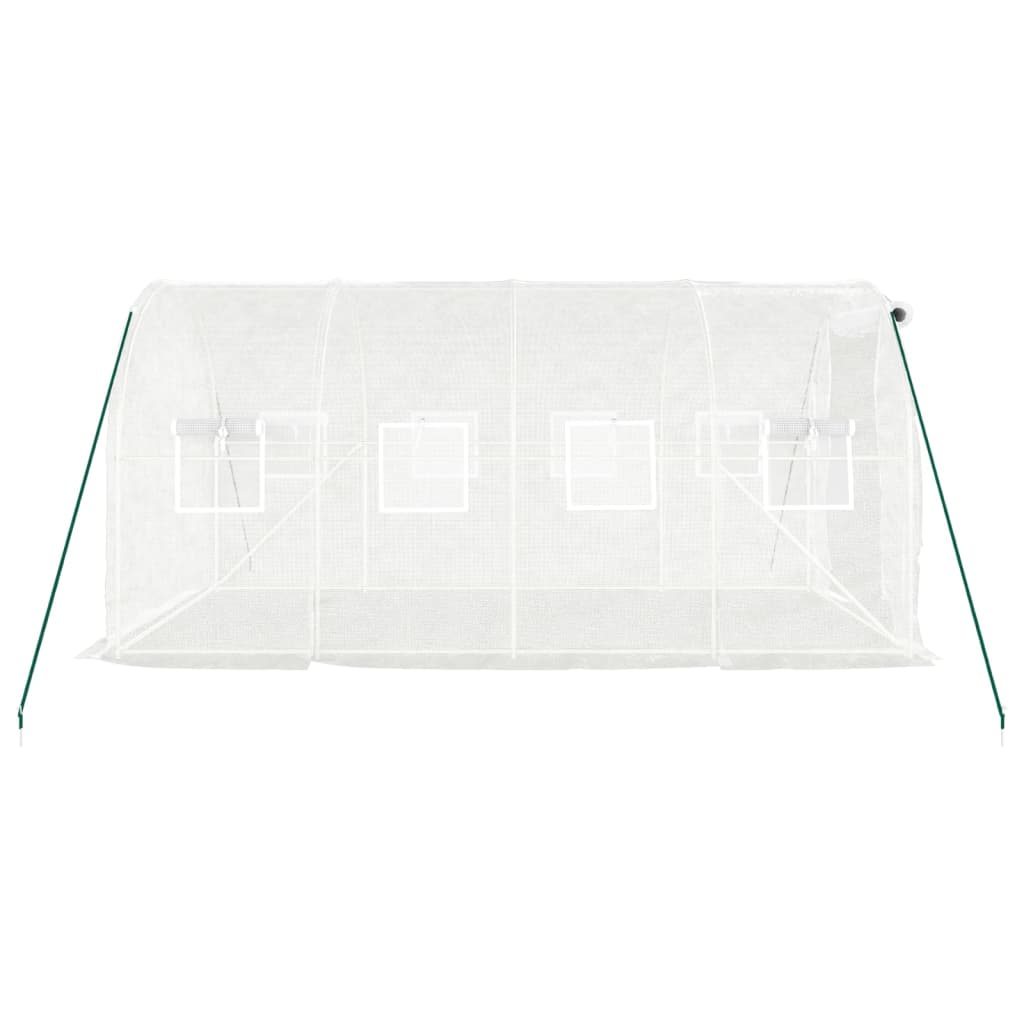 Tuinkas Met Stalen Frame 8 M² 4 x 2 x 2 m Wit