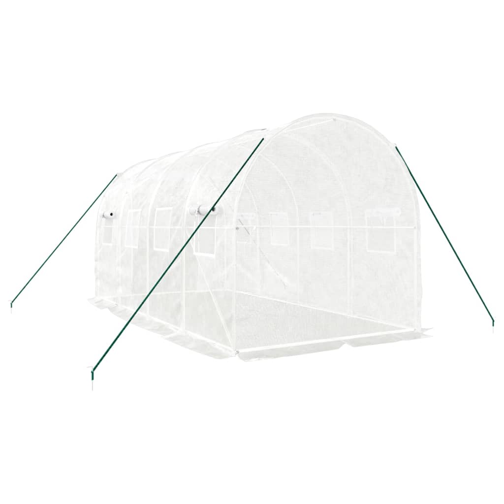 Tuinkas Met Stalen Frame 8 M² 4 x 2 x 2 m Wit