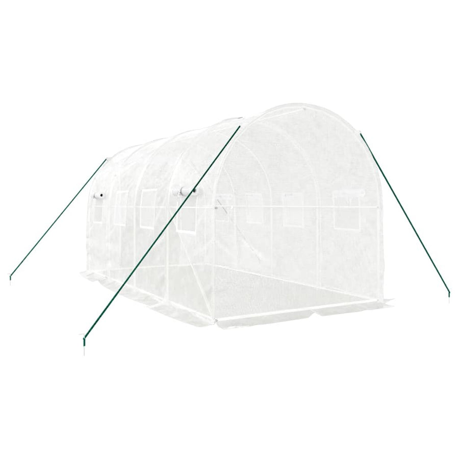 Tuinkas Met Stalen Frame 8 M² 4 x 2 x 2 m Wit