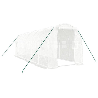 Tuinkas Met Stalen Frame 12 M² 6 x 2 x 2 m Wit
