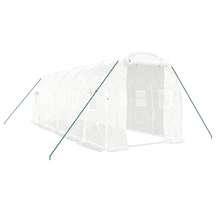 Tuinkas Met Stalen Frame 12 M² 6 x 2 x 2 m Wit