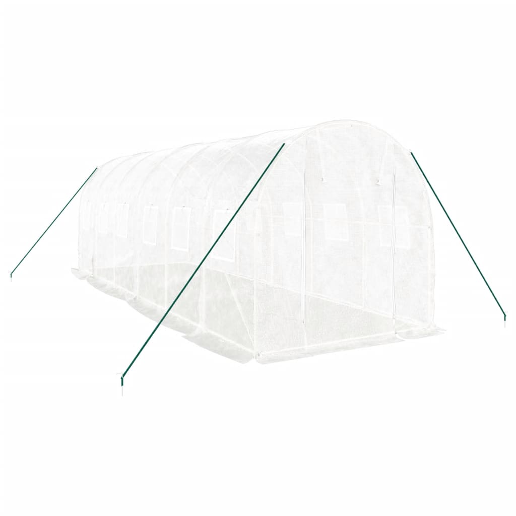 Tuinkas Met Stalen Frame 12 M² 6 x 2 x 2 m Wit