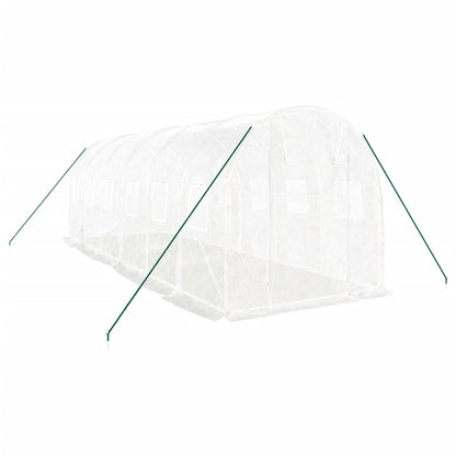 Tuinkas Met Stalen Frame 12 M² 6 x 2 x 2 m Wit