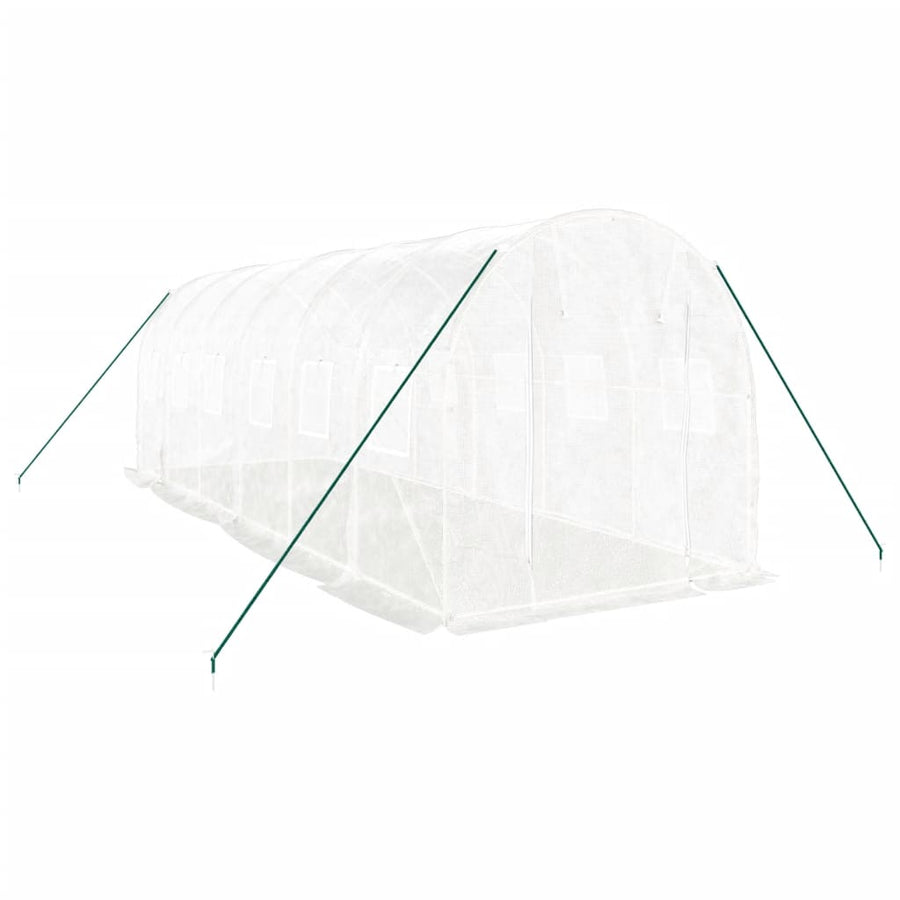 Tuinkas Met Stalen Frame 12 M² 6 x 2 x 2 m Wit