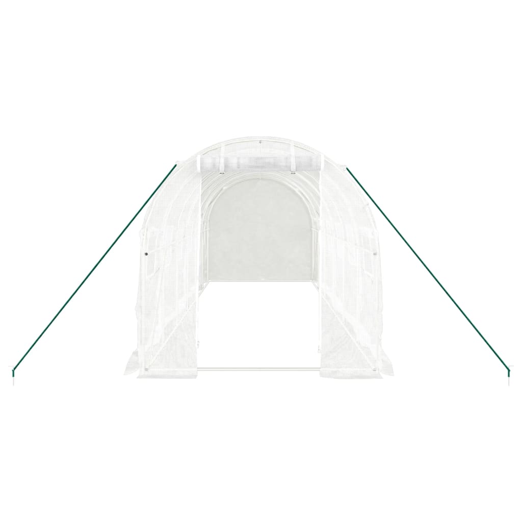 Tuinkas Met Stalen Frame 12 M² 6 x 2 x 2 m Wit