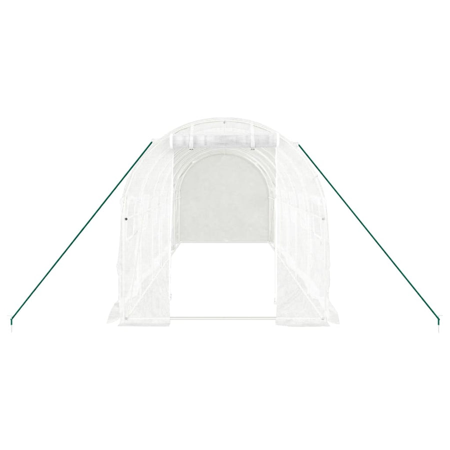 Tuinkas Met Stalen Frame 12 M² 6 x 2 x 2 m Wit