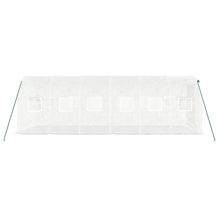 Tuinkas Met Stalen Frame 12 M² 6 x 2 x 2 m Wit