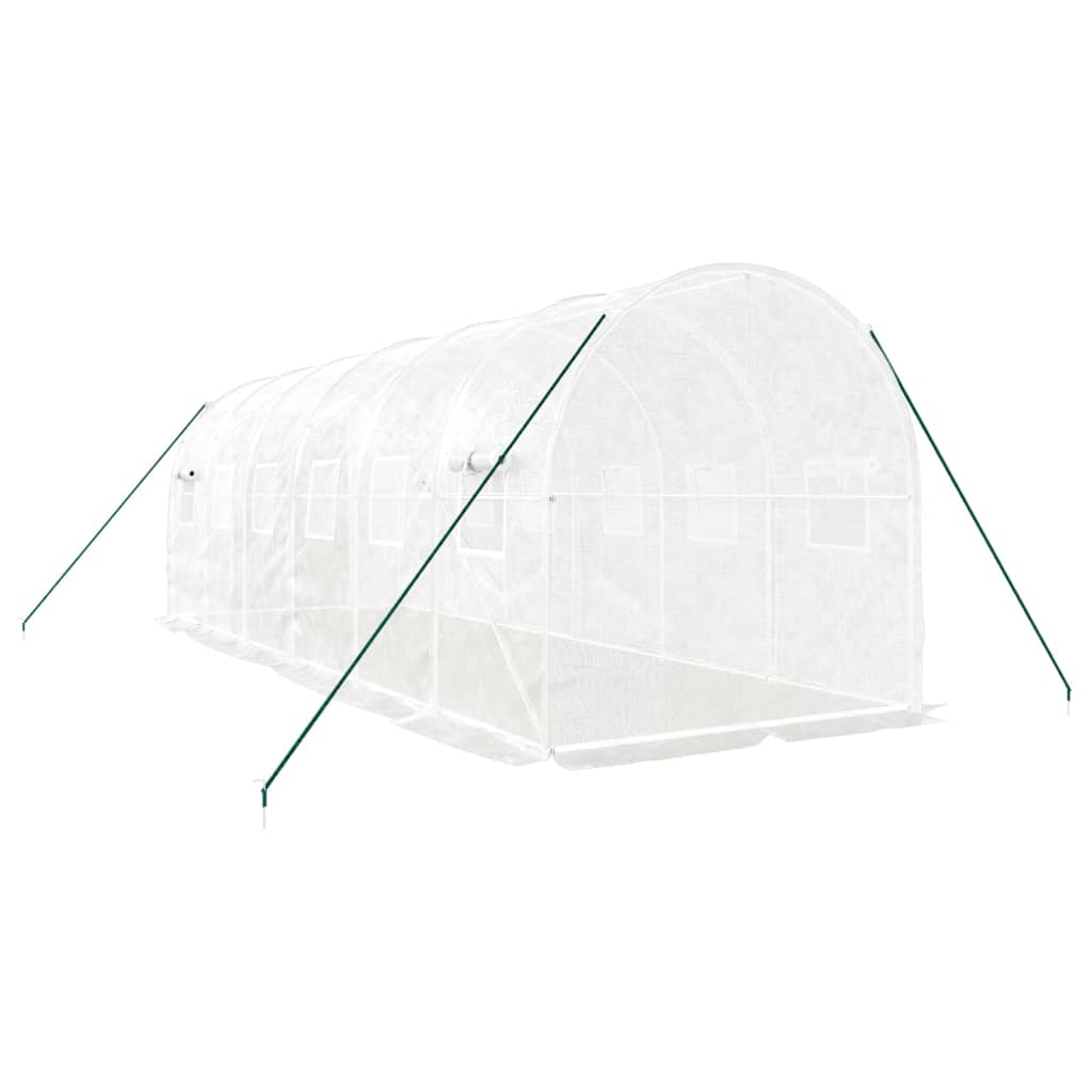 Tuinkas Met Stalen Frame 12 M² 6 x 2 x 2 m Wit