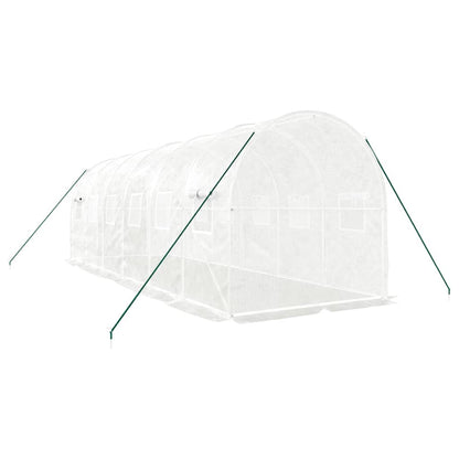 Tuinkas Met Stalen Frame 12 M² 6 x 2 x 2 m Wit