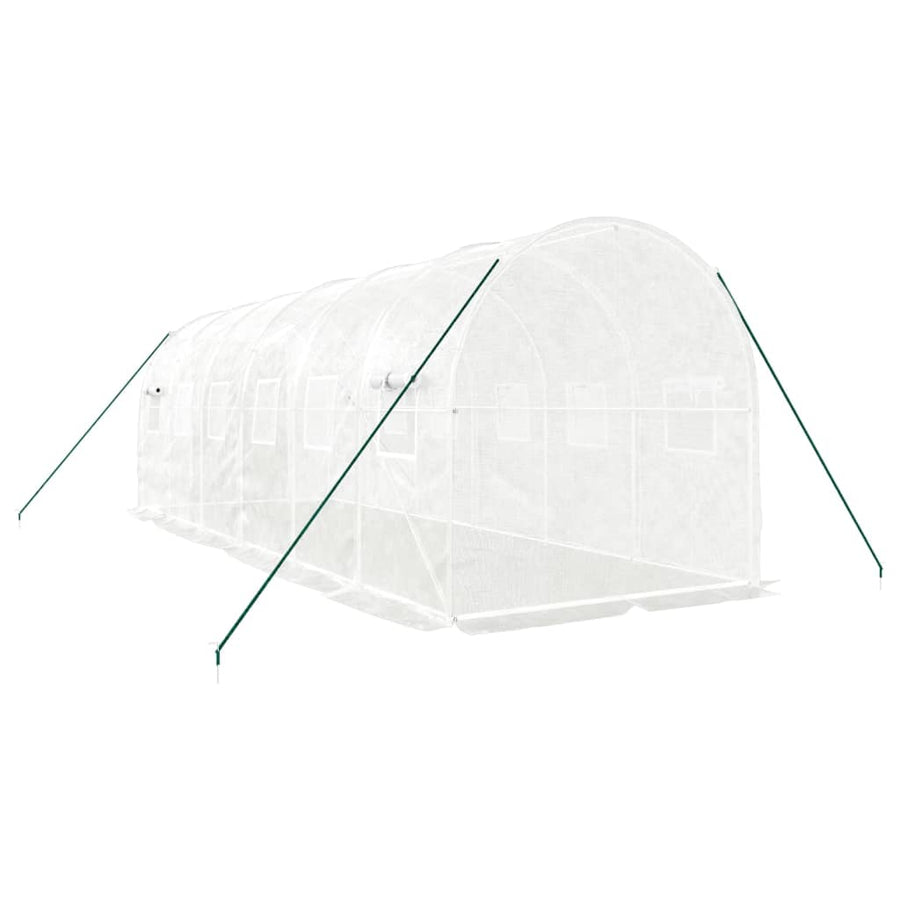Tuinkas Met Stalen Frame 12 M² 6 x 2 x 2 m Wit