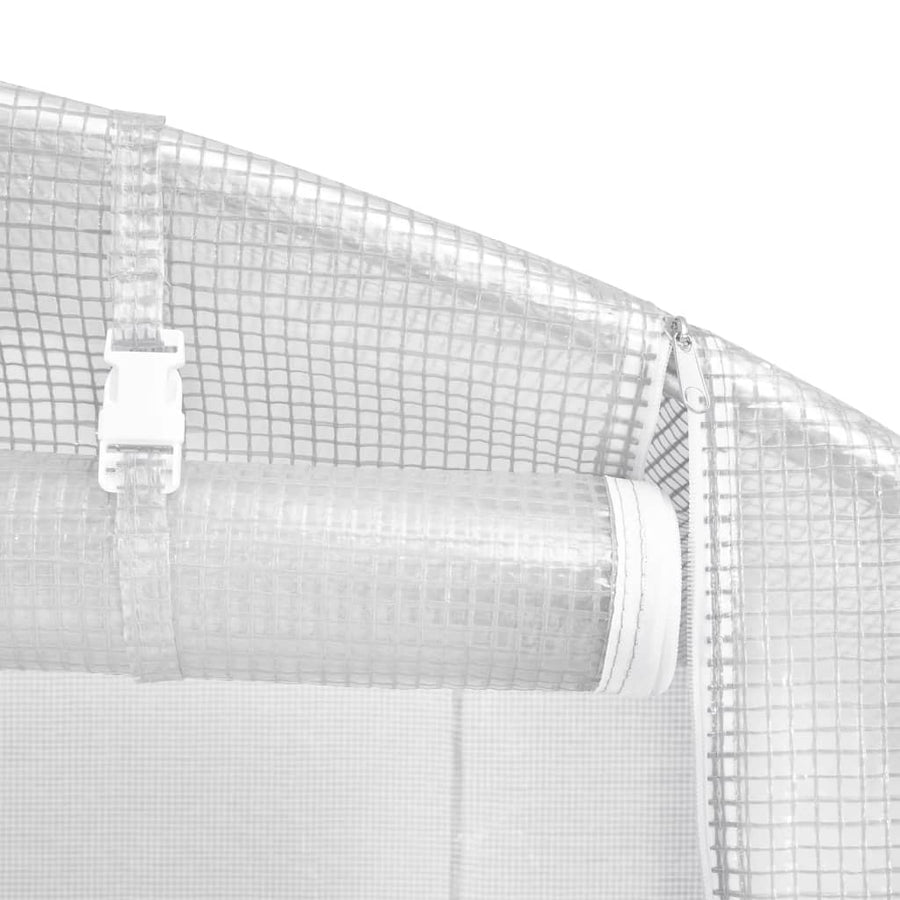Tuinkas Met Stalen Frame 12 M² 6 x 2 x 2 m Wit