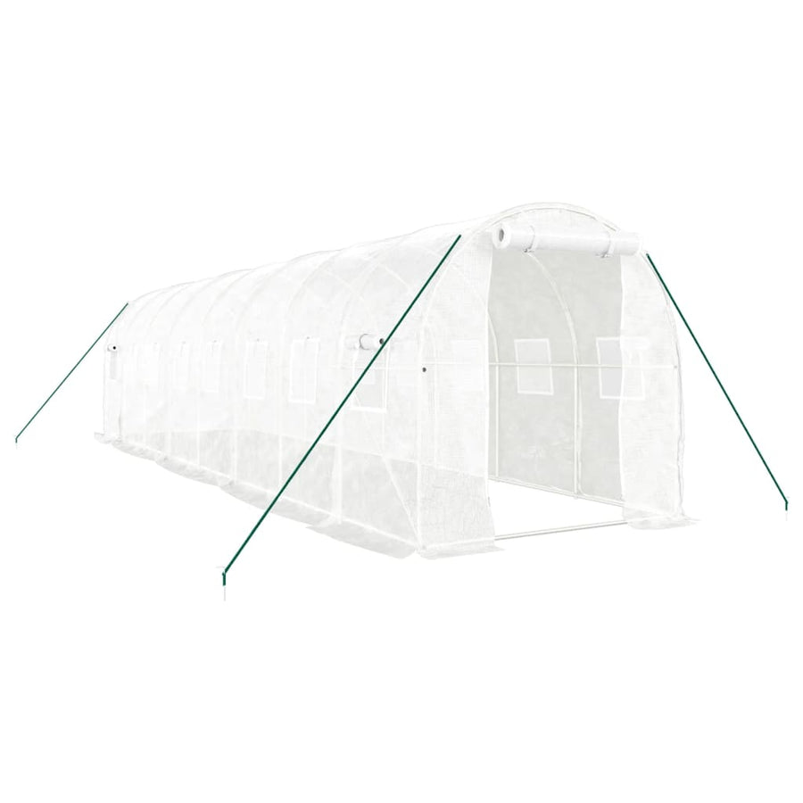 Tuinkas Met Stalen Frame 16 M² 8 x 2 x 2 m Wit