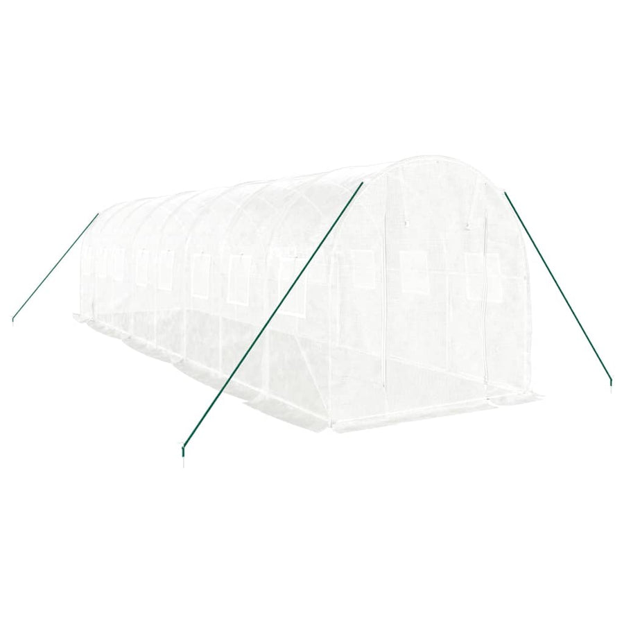 Tuinkas Met Stalen Frame 16 M² 8 x 2 x 2 m Wit