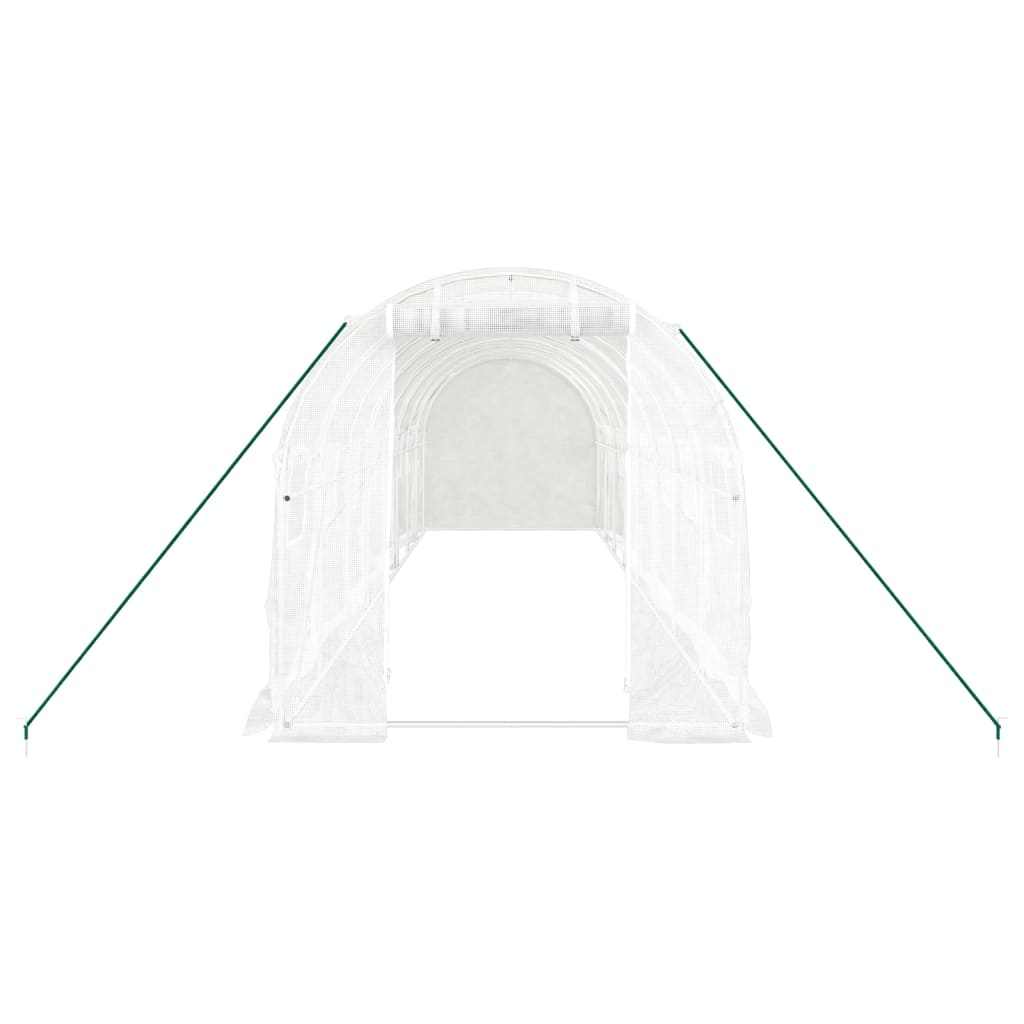 Tuinkas Met Stalen Frame 16 M² 8 x 2 x 2 m Wit