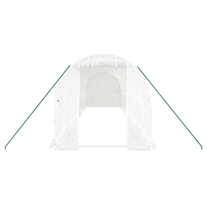 Tuinkas Met Stalen Frame 16 M² 8 x 2 x 2 m Wit