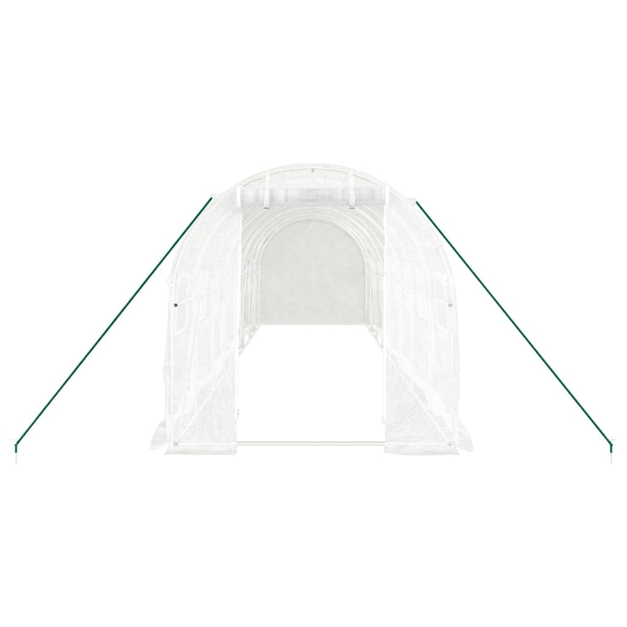Tuinkas Met Stalen Frame 16 M² 8 x 2 x 2 m Wit