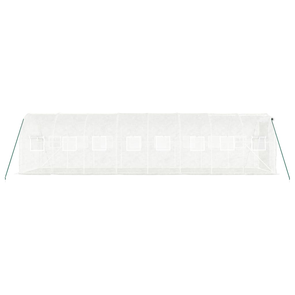 Tuinkas Met Stalen Frame 16 M² 8 x 2 x 2 m Wit
