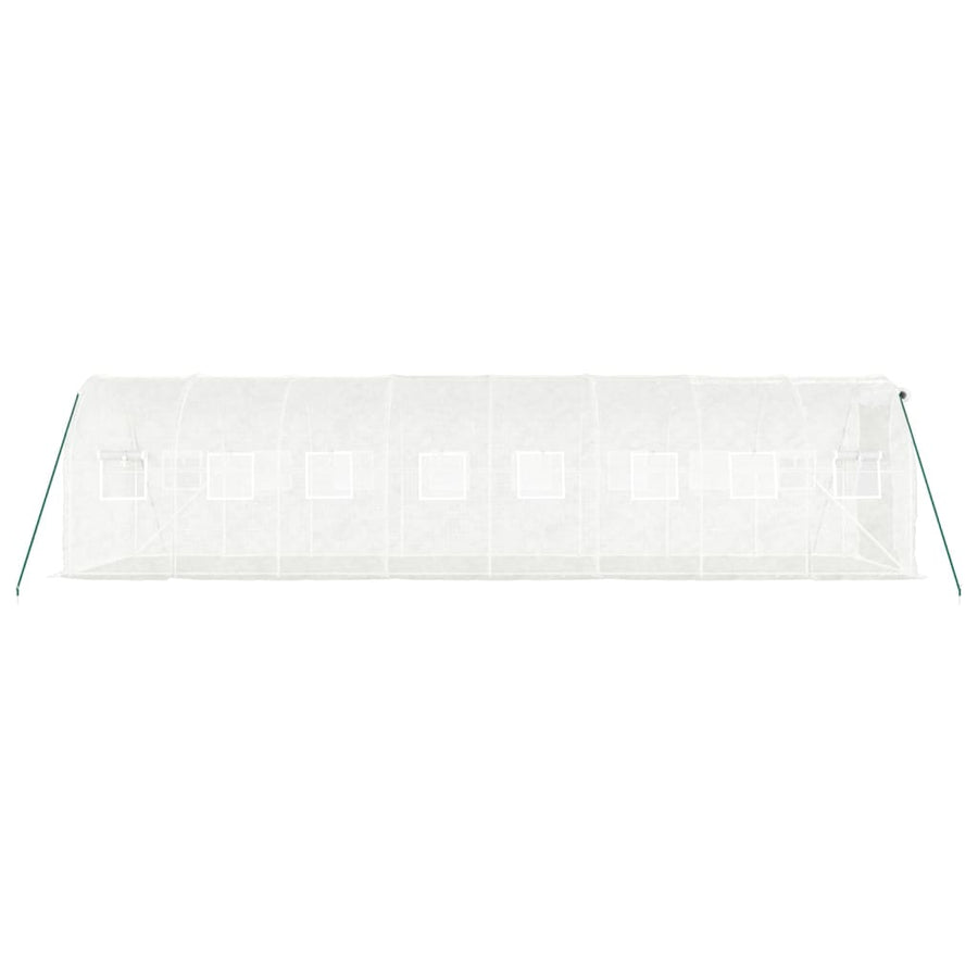 Tuinkas Met Stalen Frame 16 M² 8 x 2 x 2 m Wit