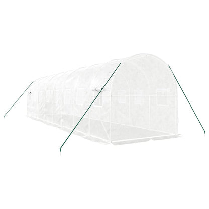 Tuinkas Met Stalen Frame 16 M² 8 x 2 x 2 m Wit
