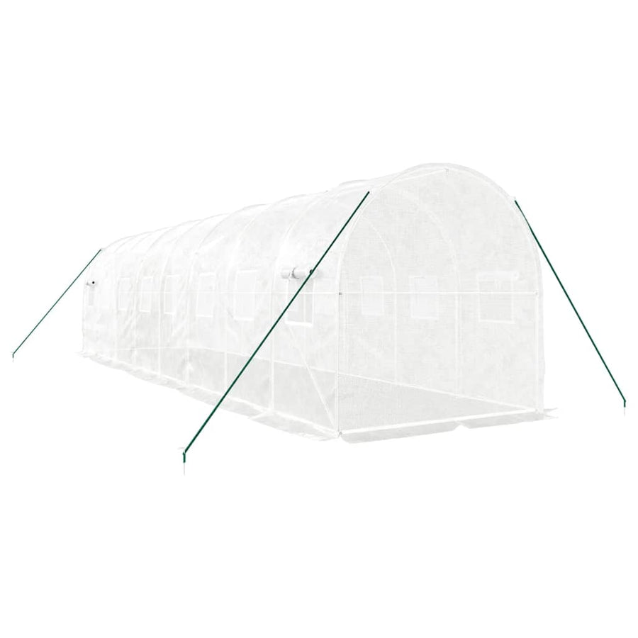 Tuinkas Met Stalen Frame 16 M² 8 x 2 x 2 m Wit