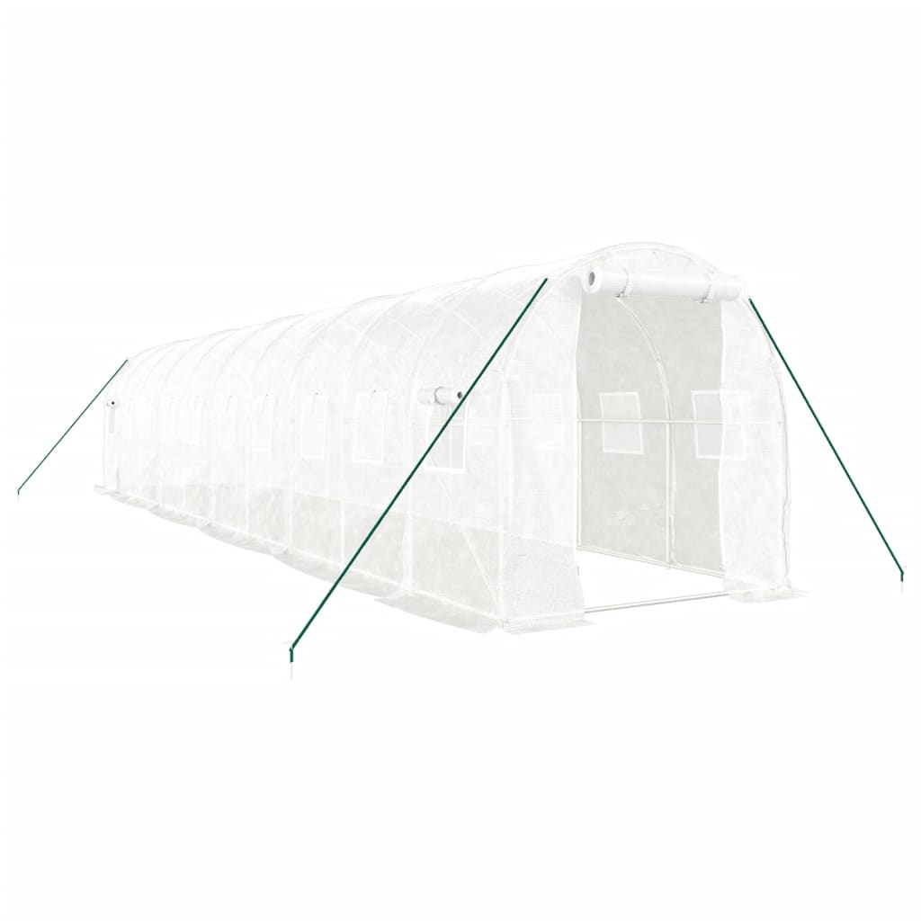 Tuinkas Met Stalen Frame 20 M² 10 x 2 x 2 m Wit