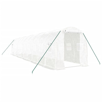 Tuinkas Met Stalen Frame 20 M² 10 x 2 x 2 m Wit