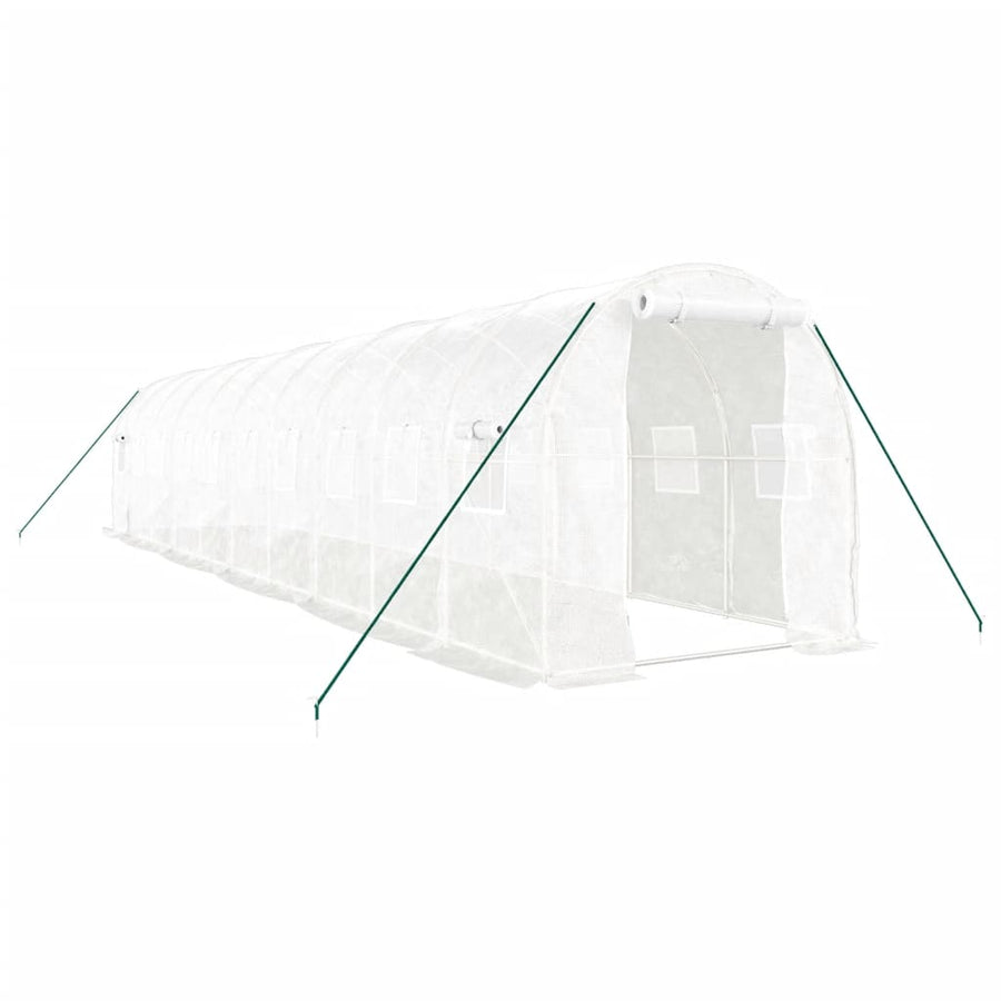 Tuinkas Met Stalen Frame 20 M² 10 x 2 x 2 m Wit