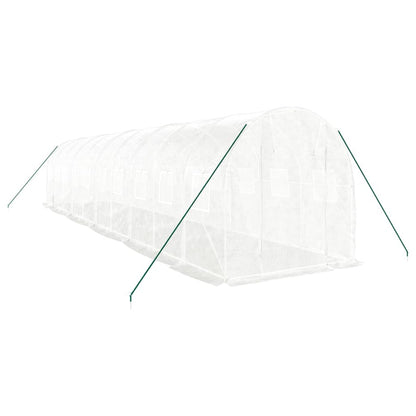 Tuinkas Met Stalen Frame 20 M² 10 x 2 x 2 m Wit