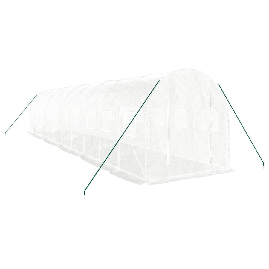 Tuinkas Met Stalen Frame 20 M² 10 x 2 x 2 m Wit