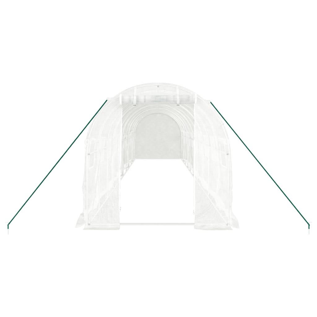Tuinkas Met Stalen Frame 20 M² 10 x 2 x 2 m Wit