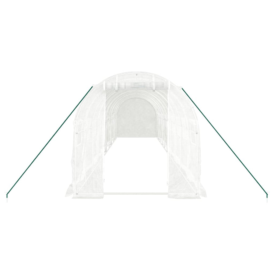 Tuinkas Met Stalen Frame 20 M² 10 x 2 x 2 m Wit