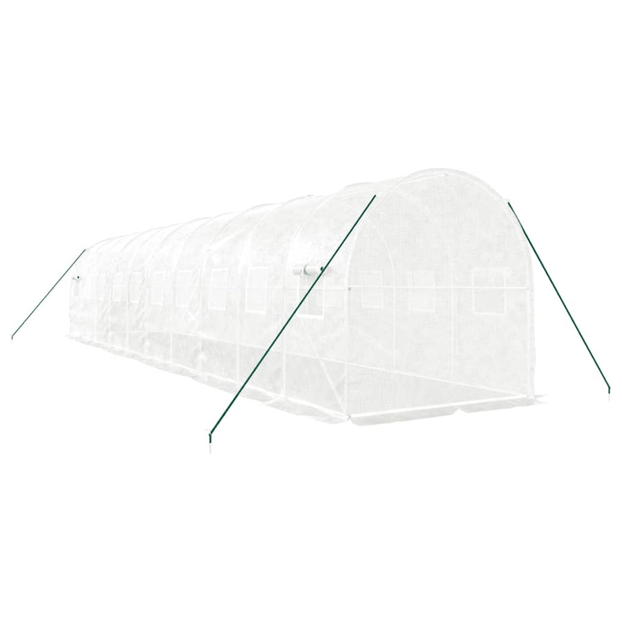 Tuinkas Met Stalen Frame 20 M² 10 x 2 x 2 m Wit