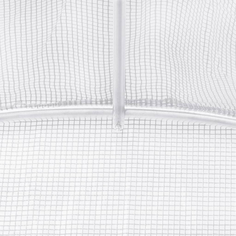 Tuinkas Met Stalen Frame 20 M² 10 x 2 x 2 m Wit