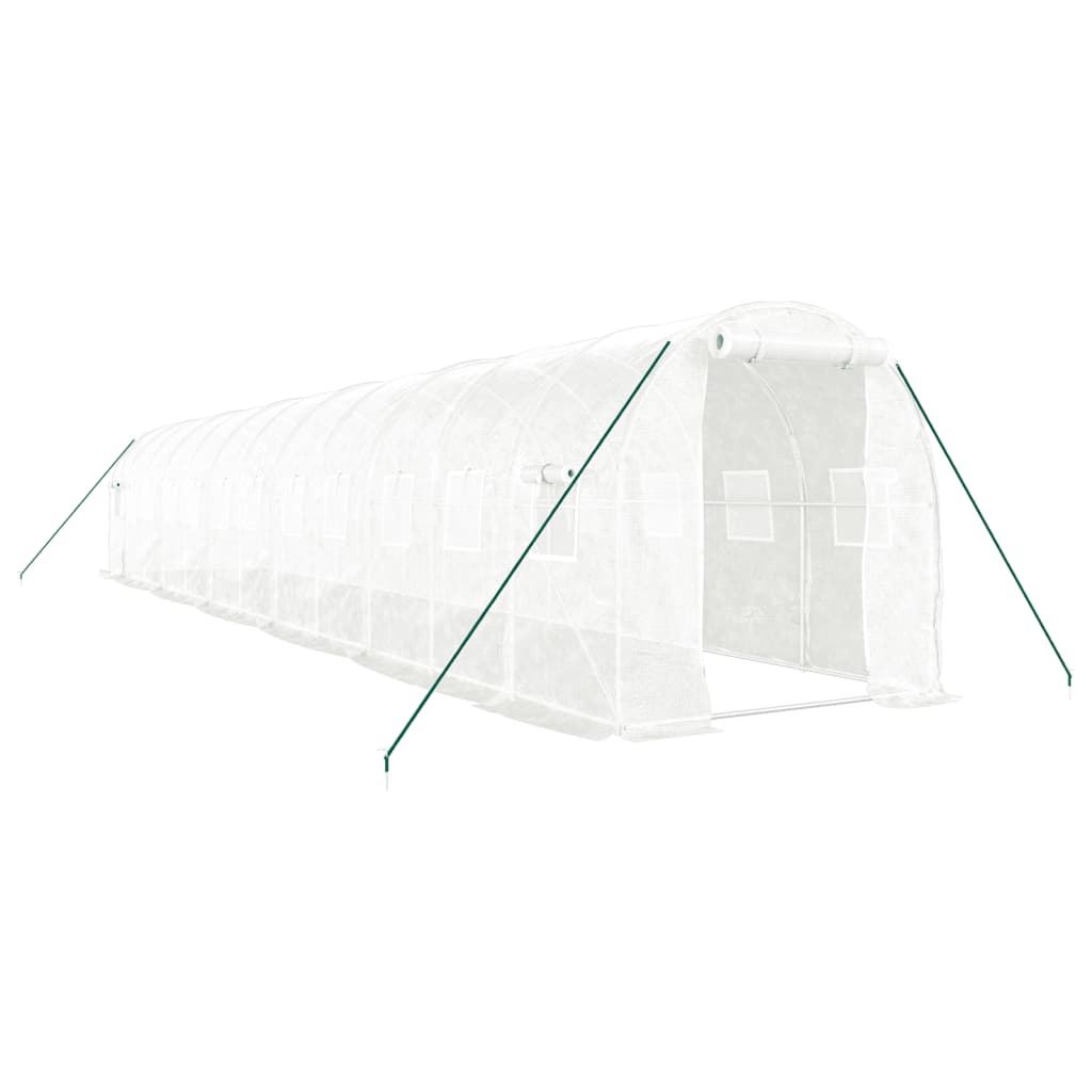 Tuinkas Met Stalen Frame 24 M² 12 x 2 x 2 m Wit