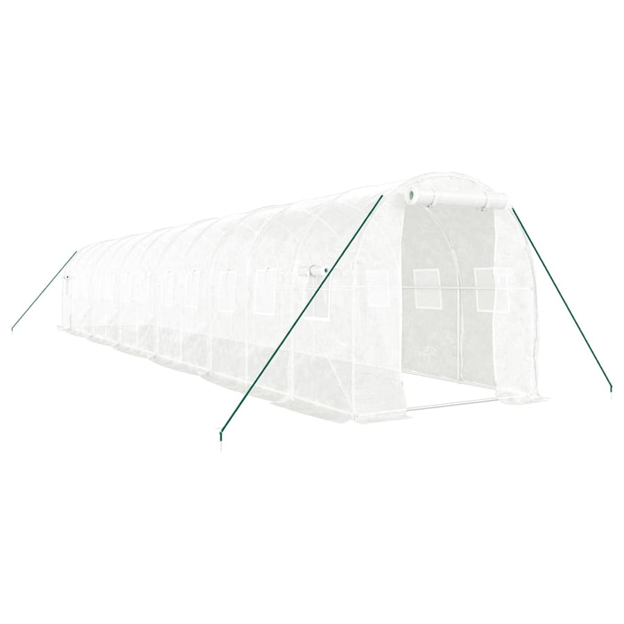 Tuinkas Met Stalen Frame 24 M² 12 x 2 x 2 m Wit