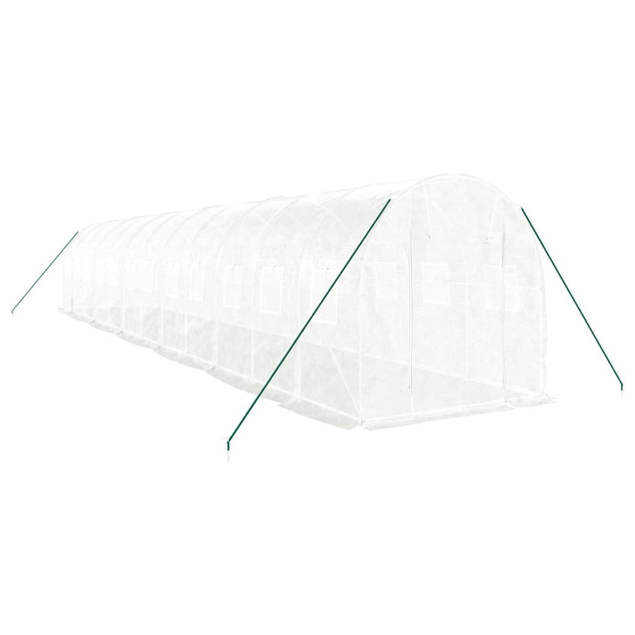 Tuinkas Met Stalen Frame 24 M² 12 x 2 x 2 m Wit