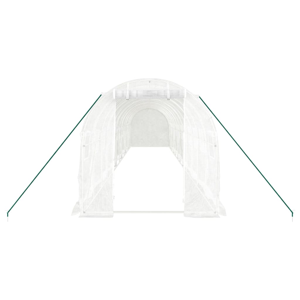 Tuinkas Met Stalen Frame 24 M² 12 x 2 x 2 m Wit