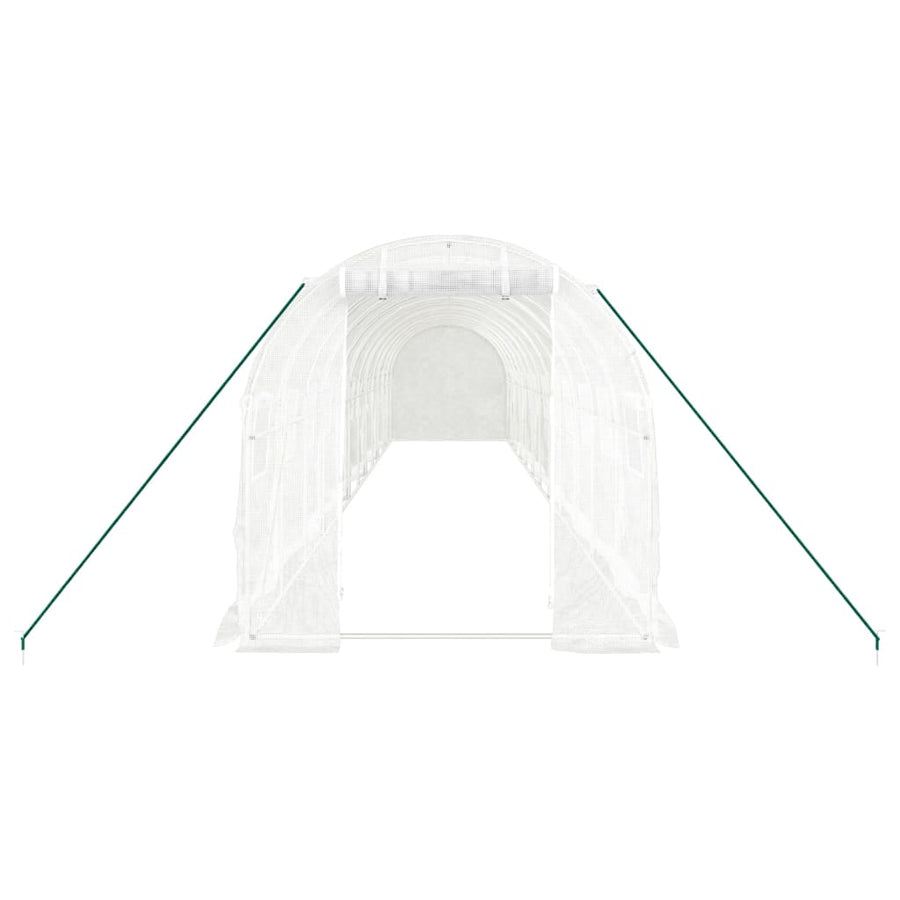 Tuinkas Met Stalen Frame 24 M² 12 x 2 x 2 m Wit