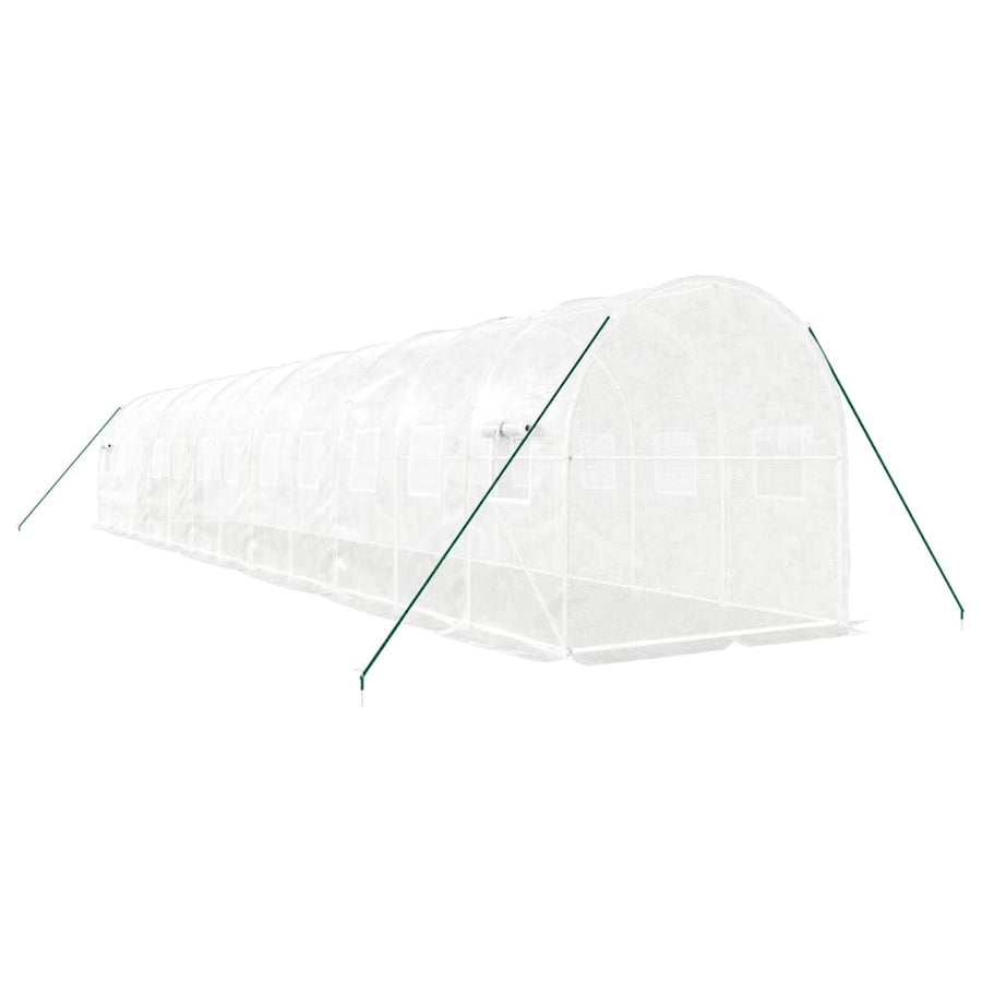 Tuinkas Met Stalen Frame 24 M² 12 x 2 x 2 m Wit