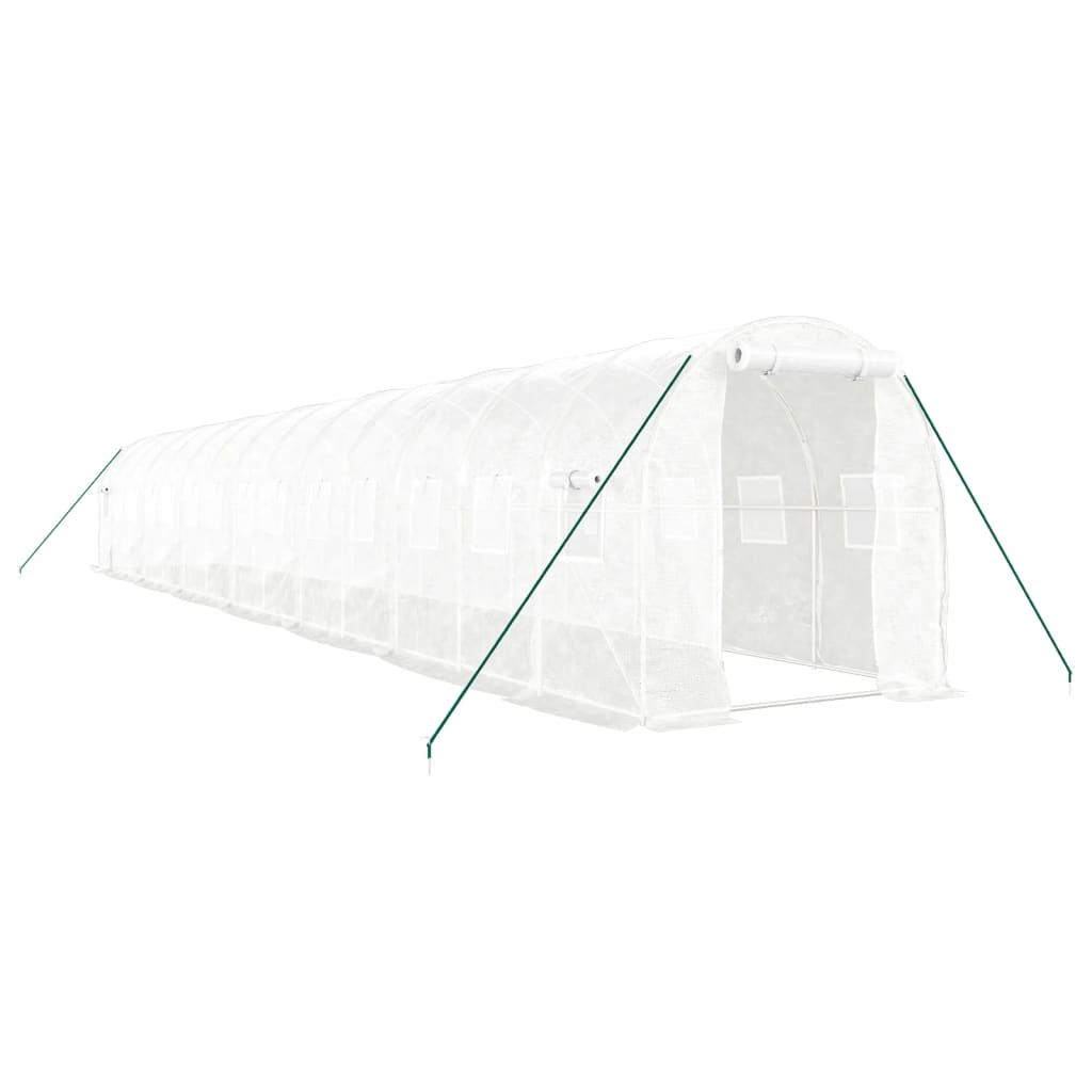 Tuinkas Met Stalen Frame 28 M² 14 x 2 x 2 m Wit