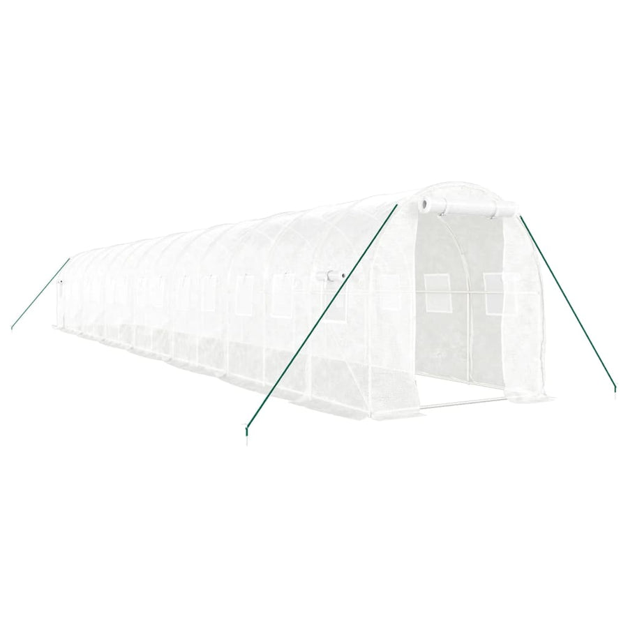Tuinkas Met Stalen Frame 28 M² 14 x 2 x 2 m Wit