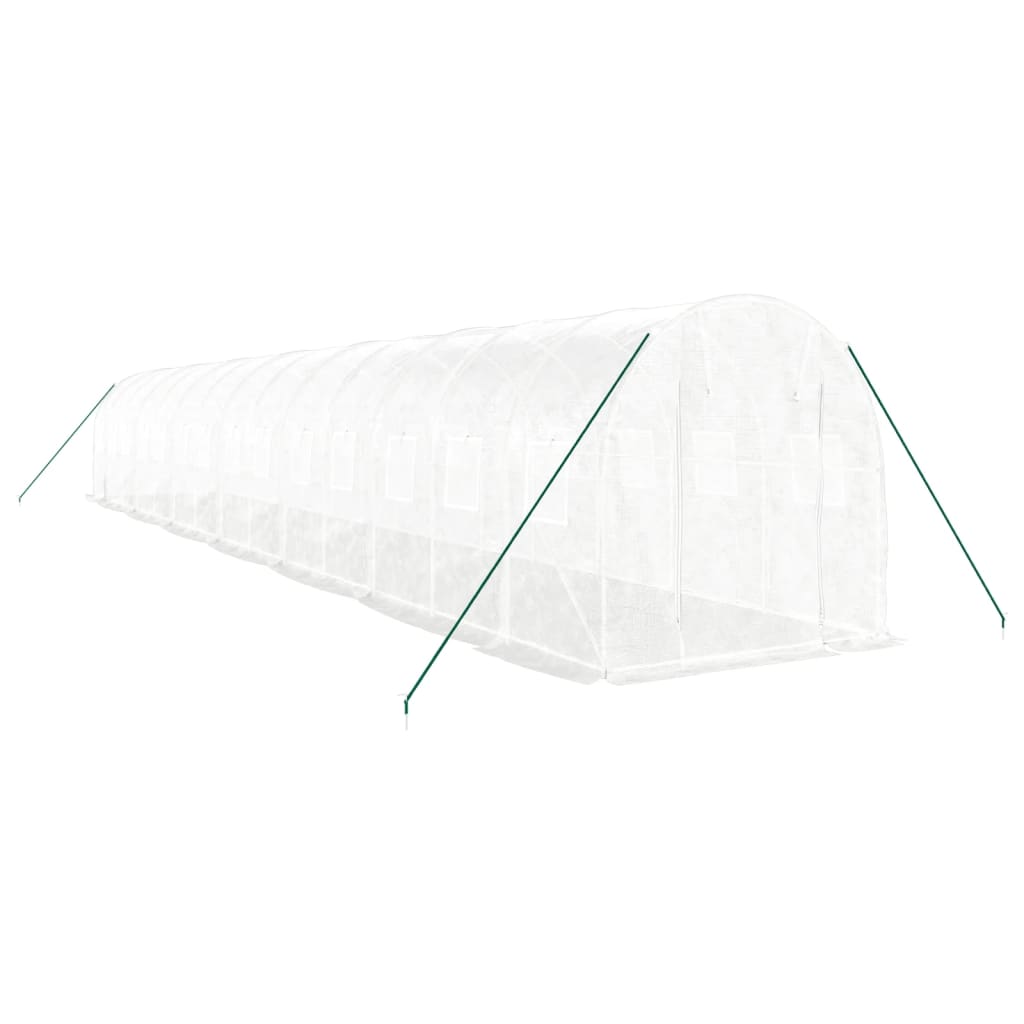 Tuinkas Met Stalen Frame 28 M² 14 x 2 x 2 m Wit