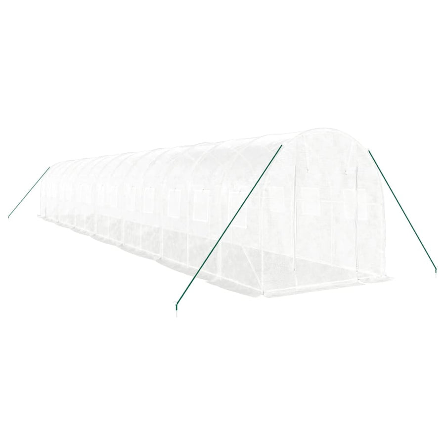 Tuinkas Met Stalen Frame 28 M² 14 x 2 x 2 m Wit