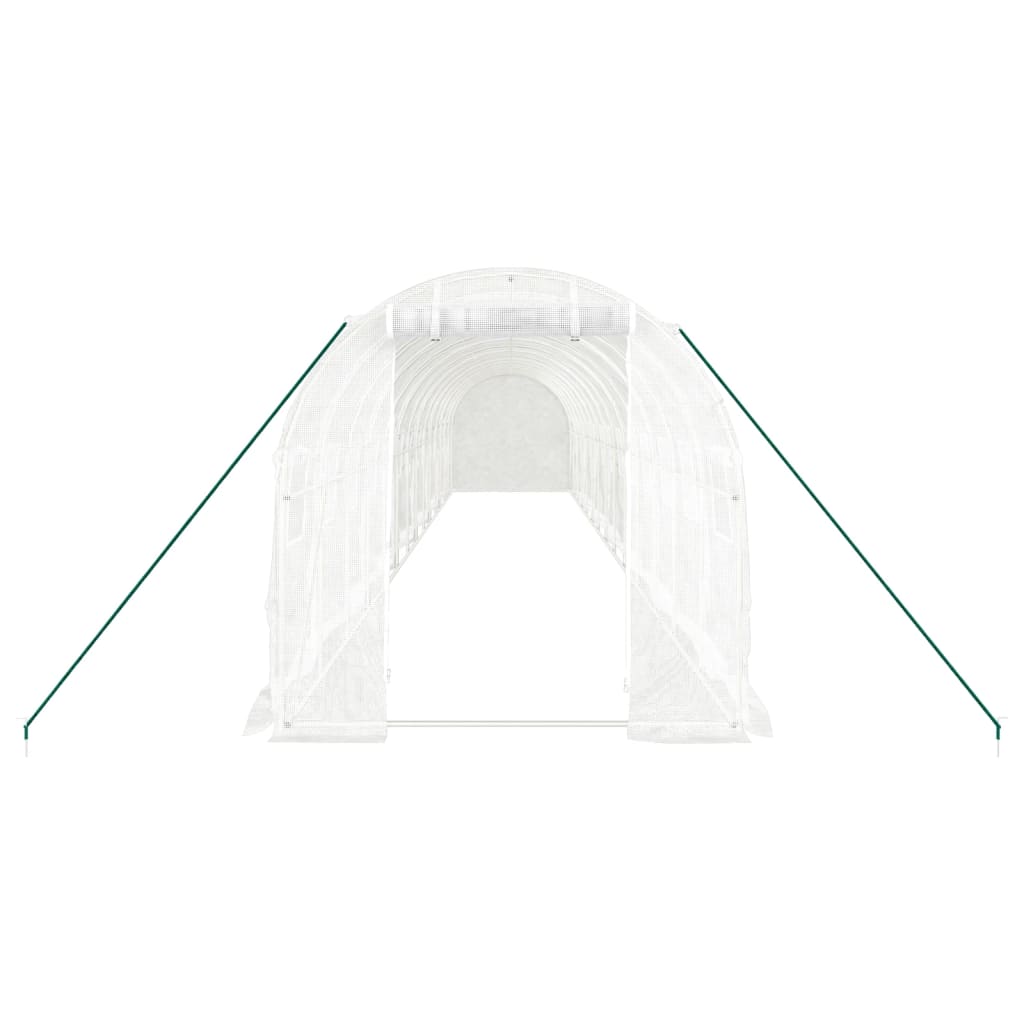 Tuinkas Met Stalen Frame 28 M² 14 x 2 x 2 m Wit